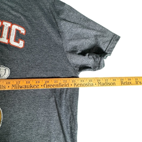 Disney Mickey Mouse Classic T-Shirt Adult XL Gray Red Graphic Tee Vintage Look - Picture 4 of 6